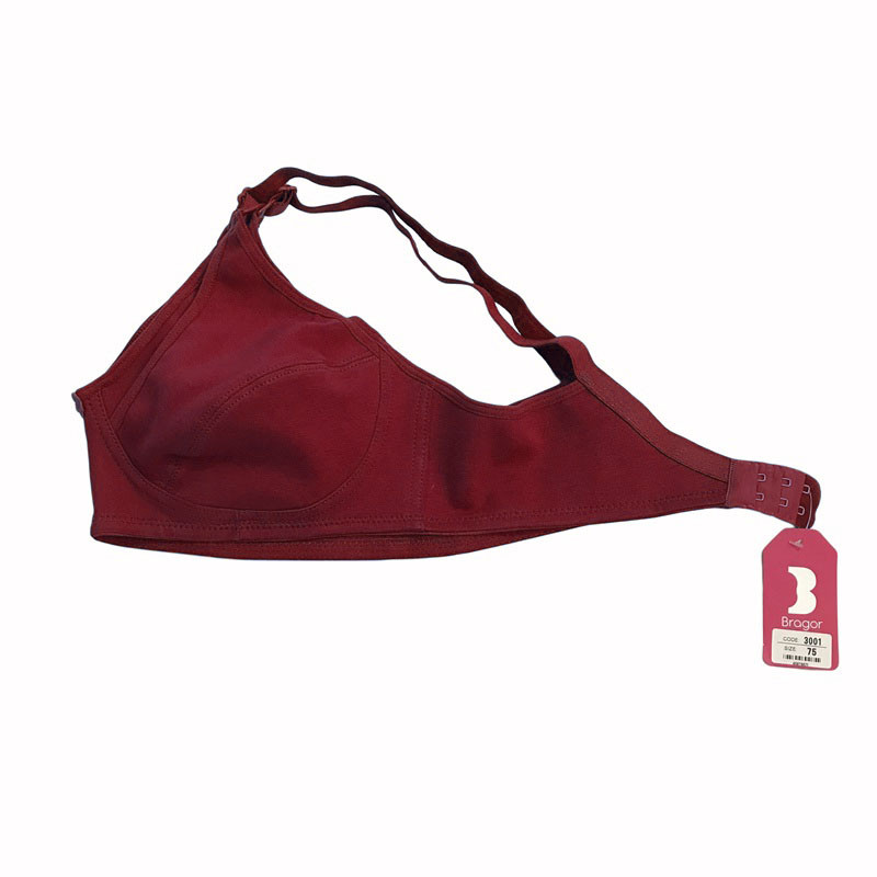 سوتین شیردهی براگور مدل نخ پنبه رنگ زرشکی