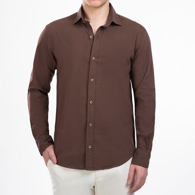 پیراهن آستین بلند یقه برگردان با تنخور معمولی (regular fit) مردانه ام کی مدل M0106