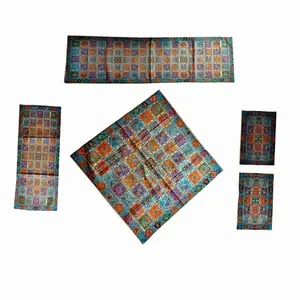 ست 5 تکه ترمه طرح خشتی کد v2