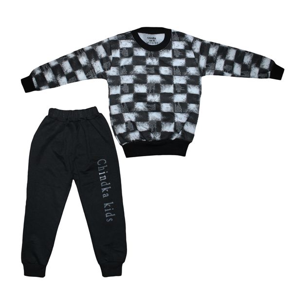 ست تیشرت آستین بلند و شلوار راحتی پسرانه چیندکا مدل 1007