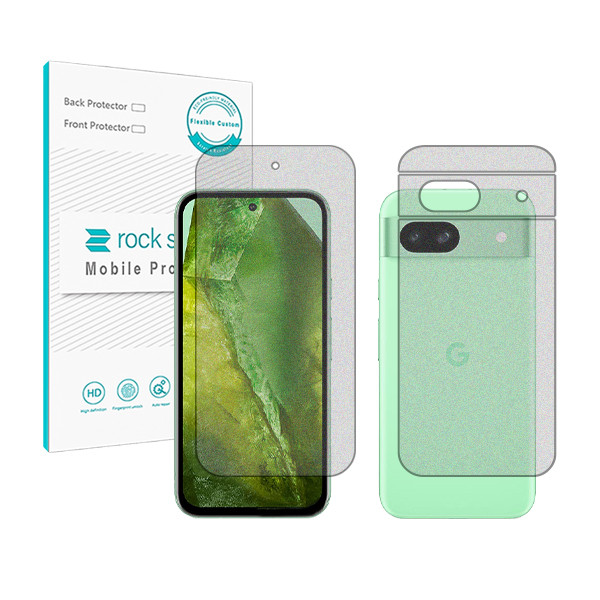 محافظ صفحه نمایش مات راک اسپیس مدل HyMTT مناسب برای گوشی موبایل گوگل Pixel 8a به همراه محافظ پشت گوشی