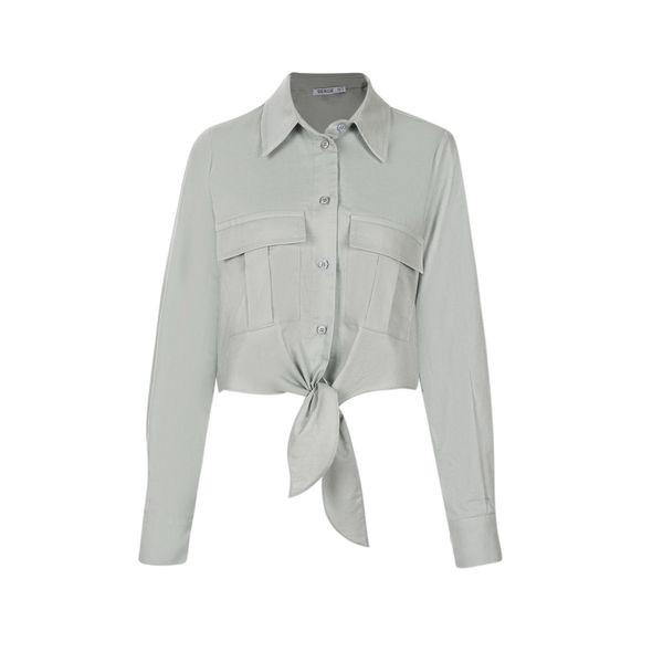 شومیز آستین بلند یقه انگلیسی زنانه سرژه مدل 207361 رنگ سبز