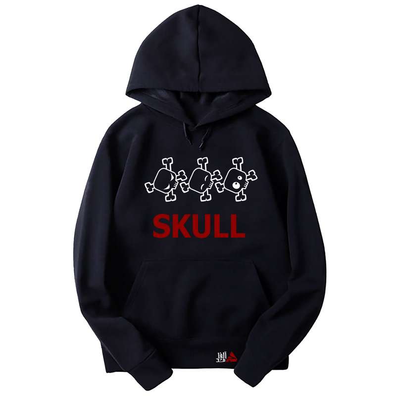 هودی دخترانه مدل  اسکلت کد T18 رنگ سرمه ای