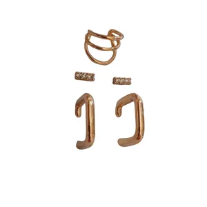 گوشواره زنانه مدل حلقه ای 123 مجموعه 3 عددی