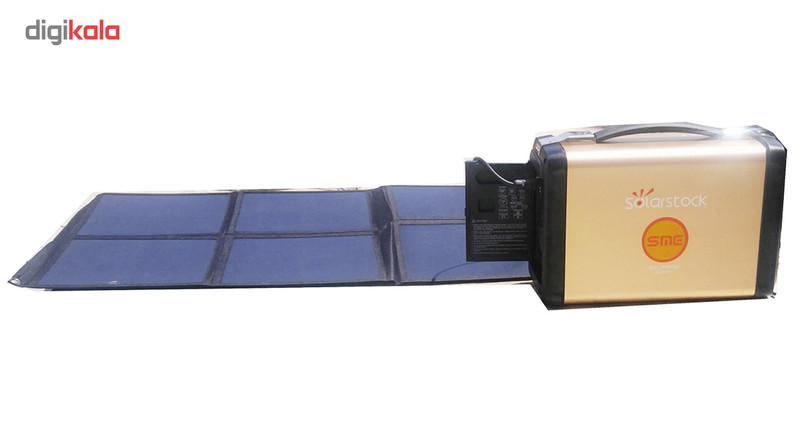 موتور برق سولار و پاوربانک برق شهری سولار می مدل 500 وات --با قابلیت شارژ از برق و از پنل خورشیدی--به همراه پنل خورشیدی کیفی 100 وات