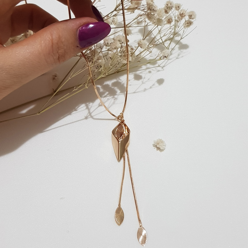 گردنبند زنانه ژوپینگ مدل لوزی آویزدار 214 در ارزانترین فروشگاه اینترنتی ایران ارزان