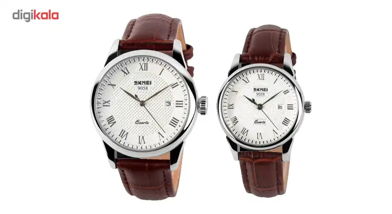 ساعت ست مچی عقربه ای مردانه زنانه با موتور ژاپن اسکمی مدل سی ال 9058