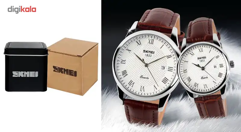 ساعت ست مچی عقربه ای مردانه زنانه با موتور ژاپن اسکمی مدل سی ال 9058