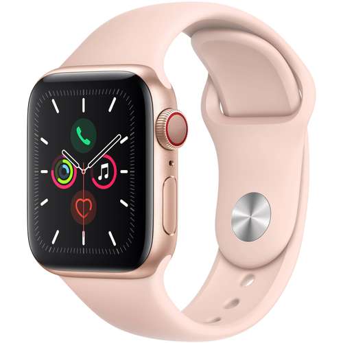 ساعت هوشمند اپل واچ سری 5 سلولار مدل 40mm Aluminum Case With Pink Sport Silicon Band