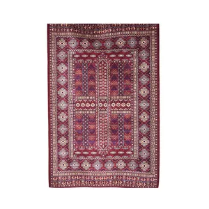 فرش ماشینی 1200 شانه زمینه قرمز لاکی حاشیه قرمز لاکی مدل JF-2004