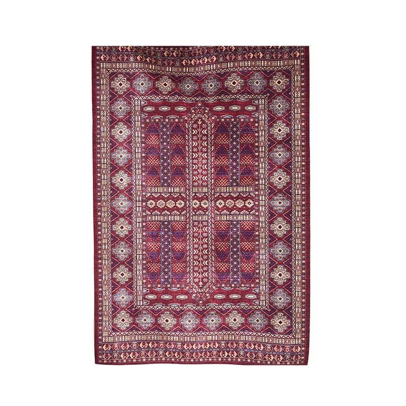 فرش ماشینی 1200 شانه زمینه قرمز لاکی حاشیه قرمز لاکی مدل JF-2004