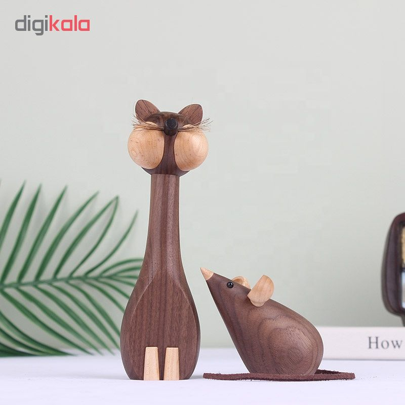 مجسمه چوبی کد  cncart177 مجموعه 2 عددی