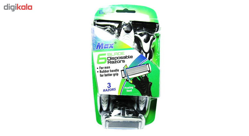 خود تراش مکس مدل 6Blade بسته 6 عددی خود تراش مکس مدل 6Blade بسته 6 عددی