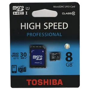 کارت حافظه microSDHC توشیبا مدل High Speed Professional کلاس 10 استاندارد UHS-I U1 سرعت 30MBps همراه با آداپتور SD ظرفیت 8 گیگابایت