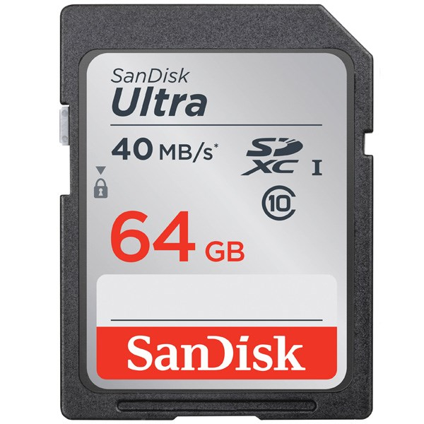 کارت حافظه SDXC سن دیسک مدل Ultra کلاس 10 استاندارد UHS-I U1 سرعت 40MBps ظرفیت 64 گیگابایت