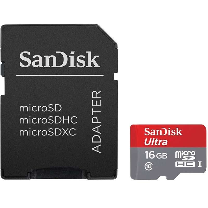 کارت حافظه microSDHC سن دیسک مدل Ultra کلاس 10 استاندارد UHS-I U1 سرعت 80MBps همراه با آداپتور SD ظرفیت 16 گیگابایت کارت حافظه microSDHC سن دیسک مدل Ultra کلاس 10 استاندارد UHS-I U1 سرعت 80MBps همراه با آداپتور SD ظرفیت 16 گیگابایت