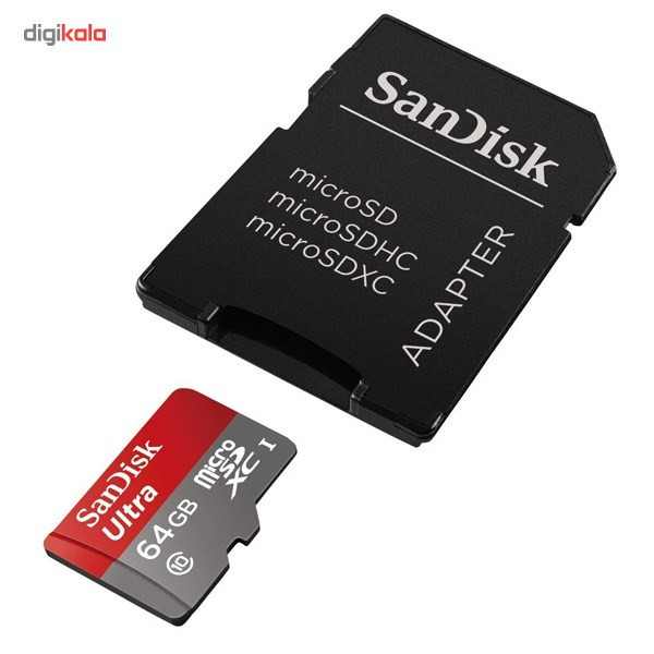 کارت حافظه microSDXC سن دیسک مدل Ultra کلاس 10 استاندارد UHS-I سرعت 533X 80MBps همراه با آداپتور SD ظرفیت 64 گیگابایت