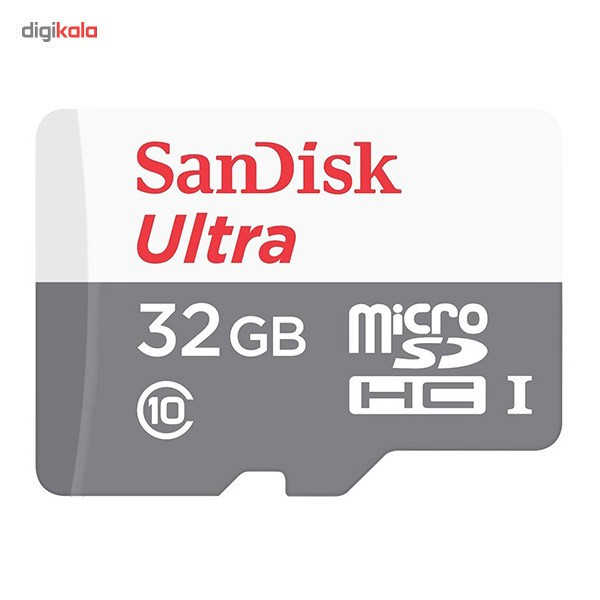 کارت حافظه microSDHC سن دیسک مدل Ultra کلاس 10 استاندارد UHS-I U1 سرعت 48MBps 320X همراه با آداپتور SD ظرفیت 32 گیگابایت