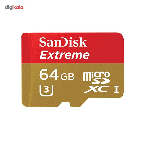 کارت حافظه microSDXC سن دیسک مدل Extreme کلاس 10 استاندارد UHS-I U3 سرعت 90MBps 600X همراه با آداپتور SD ظرفیت 64 گیگابایت
