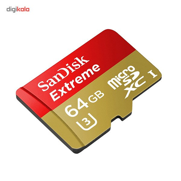 کارت حافظه microSDXC سن دیسک مدل Extreme کلاس 10 استاندارد UHS-I U3 سرعت 90MBps 600X همراه با آداپتور SD ظرفیت 64 گیگابایت