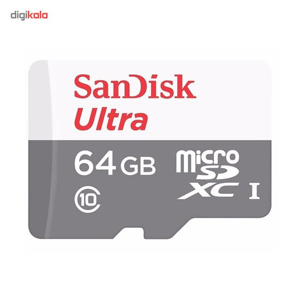 کارت حافظه microSDXC سن دیسک مدل Ultra کلاس 10 استاندارد UHS-I U1 سرعت 48MBps 320X همراه با آداپتور SD ظرفیت 64 گیگابایت
