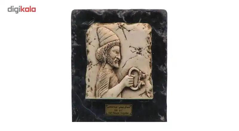 مجسمه تندیس و پیکره شهریار مدل تابلو سنگی هدیه آور لیدیایی حلقه کد MO2720