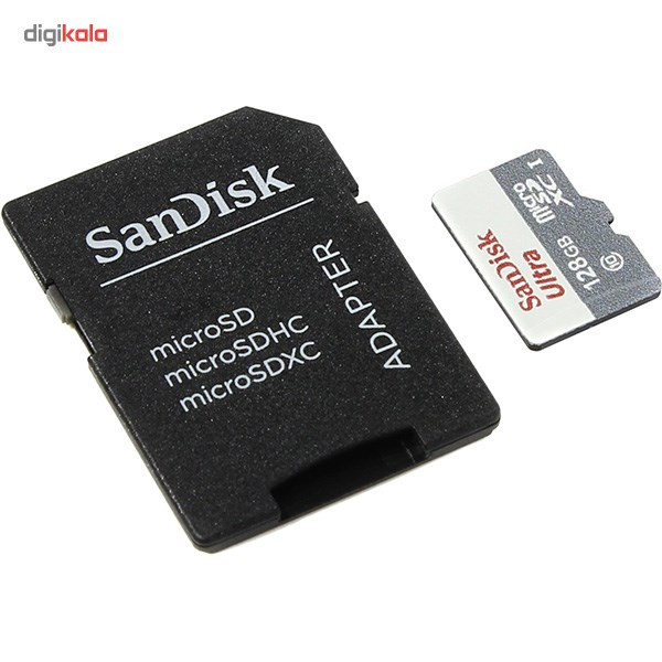 کارت حافظه microSDXC سن دیسک مدل Ultra کلاس 10 استاندارد UHS-I U1 سرعت 48MBps 320X همراه با آداپتور SD ظرفیت 128 گیگابایت