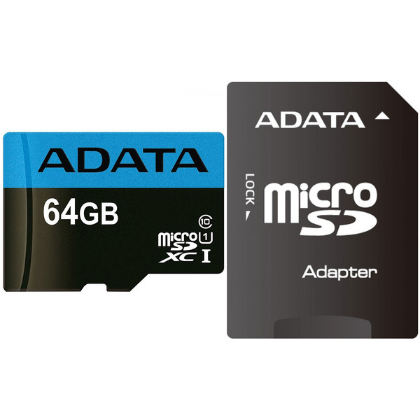 کارت حافظه‌ microSDXC ای دیتا مدل Premier کلاس 10 استاندارد UHS-I U1 سرعت 85MBps همراه با آداپتور SD ظرفیت 64 گیگابایت