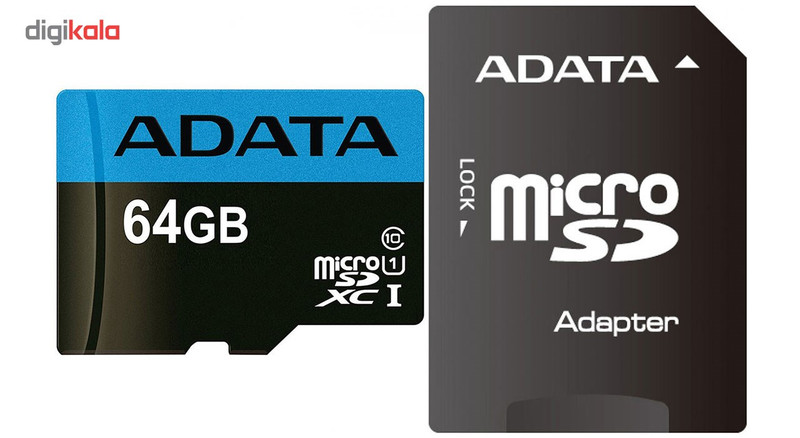 کارت حافظه‌ microSDXC ای دیتا مدل Premier کلاس 10 استاندارد UHS-I U1 سرعت 85MBps همراه با آداپتور SD ظرفیت 64 گیگابایت