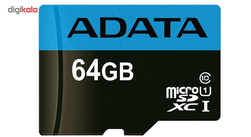 کارت حافظه‌ microSDXC ای دیتا مدل Premier کلاس 10 استاندارد UHS-I U1 سرعت 85MBps همراه با آداپتور SD ظرفیت 64 گیگابایت