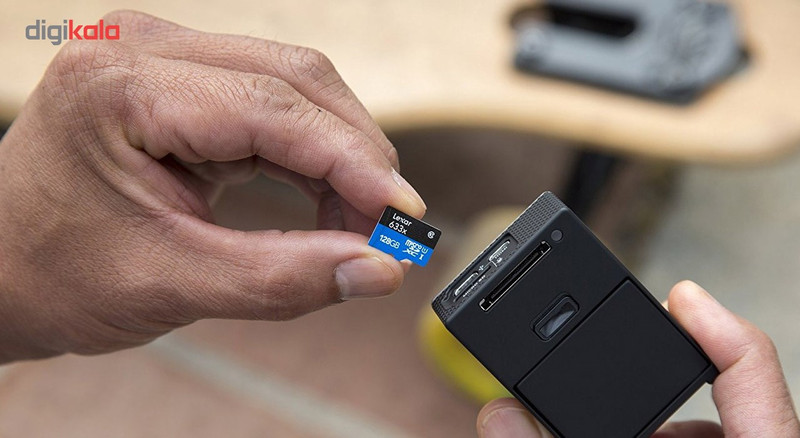 کارت حافظه‌ microSDXC لکسار مدل High-Performance کلاس 10 استاندارد UHS-I U1 سرعت 95MBps 633X همراه با آداپتور SD ظرفیت 128 گیگابایت