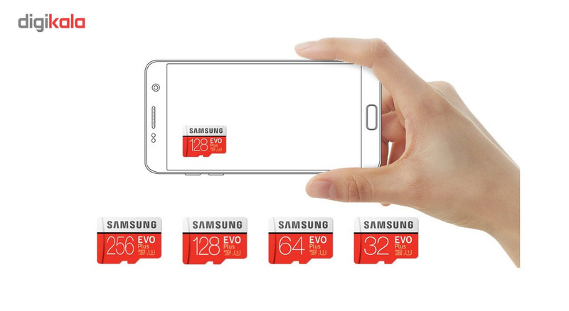 کارت حافظه microSDHC سامسونگ مدل Evo Plus کلاس 10 استاندارد UHS-I U1 سرعت 95MBps همراه با آداپتور SD ظرفیت 128 گیگابایت