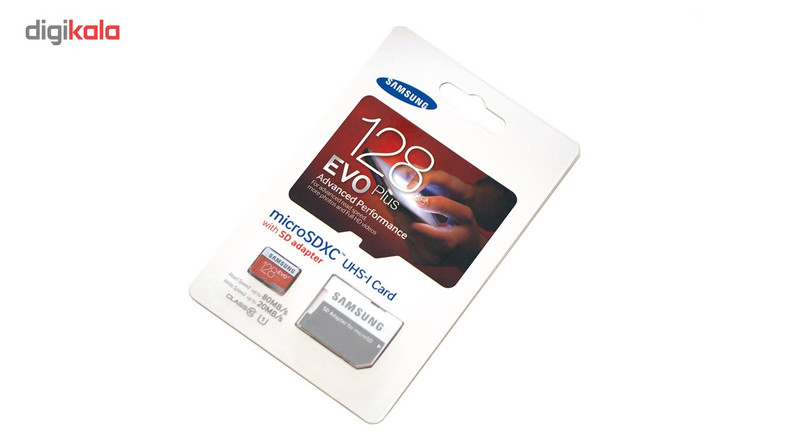 کارت حافظه microSDHC سامسونگ مدل Evo Plus کلاس 10 استاندارد UHS-I U1 سرعت 95MBps همراه با آداپتور SD ظرفیت 128 گیگابایت