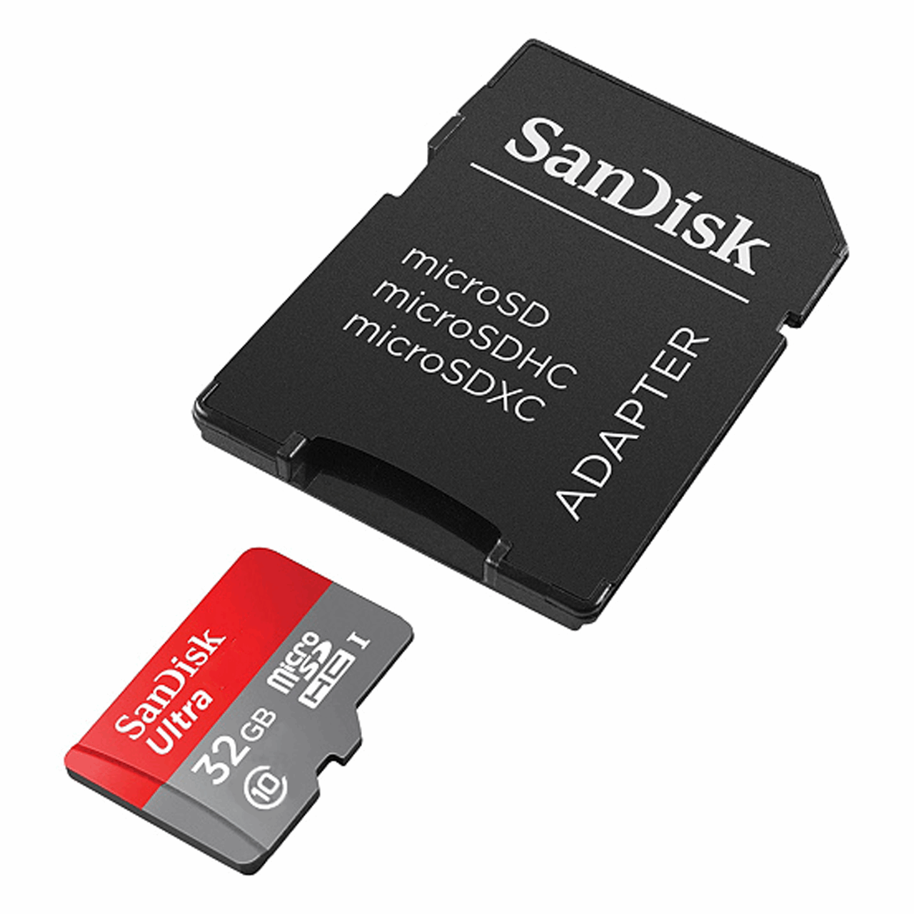 کارت حافظه MicroSDHC سن دیسک مدل Ultraکلاس 10 استاندارد UHS-I U1 سرعت 80MBps 533X همراه با آداپتور SD ظرفیت 32 گیگابایت