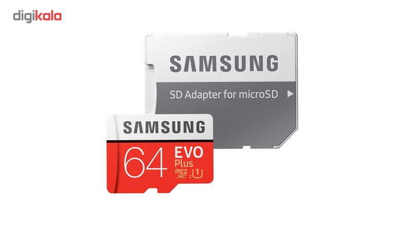 کارت حافظه microSDXC سامسونگ مدل Evo Plus کلاس 10 استاندارد UHS-I U1 سرعت 80MBps همراه با آداپتور ظرفیت 64 گیگابایت