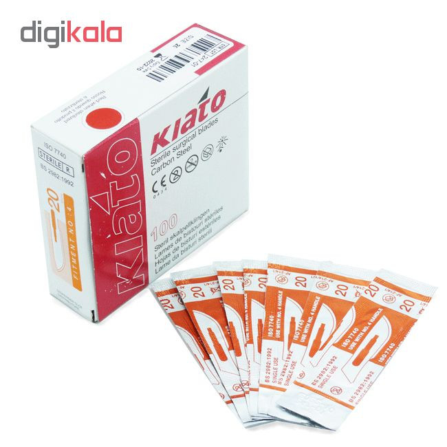 تیغ استریل کیاتو مدل KI2 شماره 20 بسته 100 عددی