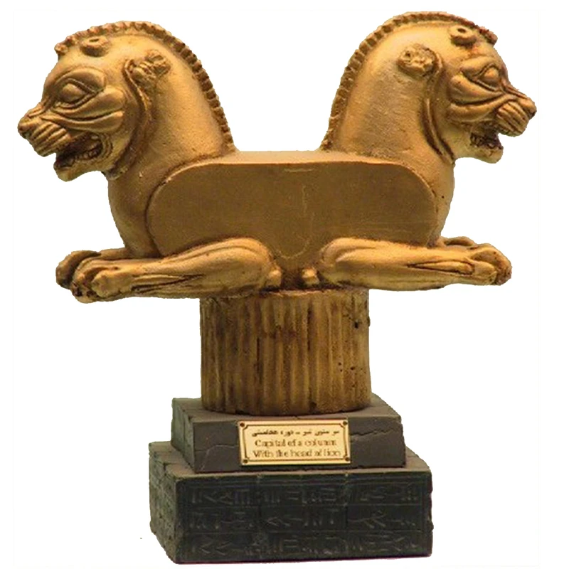 مجسمه تندیس و پیکره شهریار مدل سر ستون شیر غرنده کد MO210