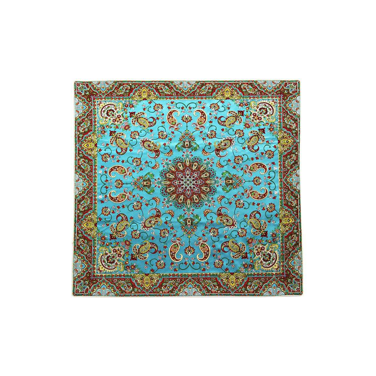 رومیزی ترمه ژینورا طرح GT0121 سایز 100x100 سانتیمتر