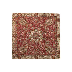 رومیزی ترمه ژینورا طرح GT0238 سایز 100x100 سانتیمتر