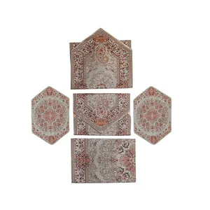 ست رومیزی 5 تکه ترمه رضایی طرح هامون کد 90099