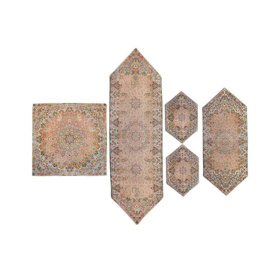 ست رومیزی 5 تکه ترمه رضایی طرح ثمین کد 90096