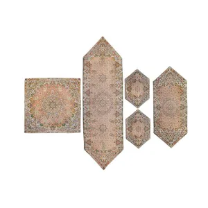 ست رومیزی 5 تکه ترمه رضایی طرح ثمین کد 90096