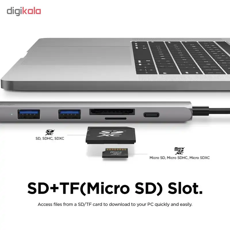 هاب ۶ پورت USB-C الاگو مدل EUSBC-HB6