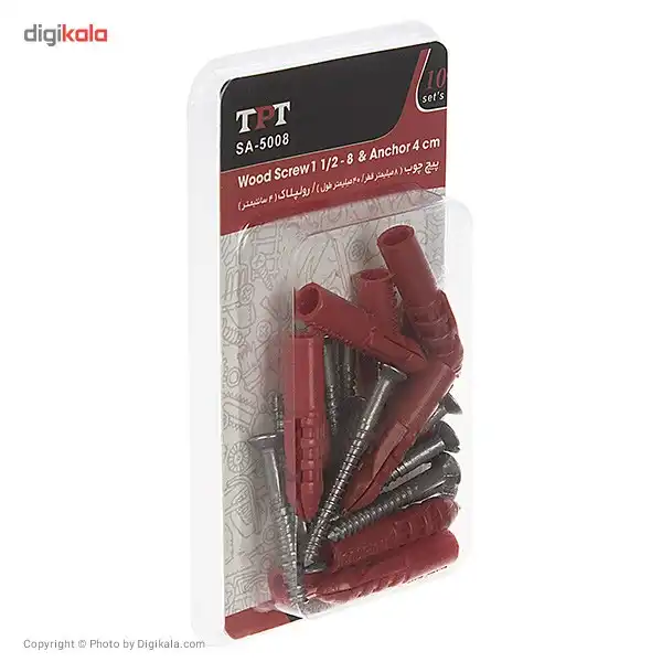 مجموعه 10 عددی پیچ چوب و رولپلاک تی پی تی مدل SA-5008