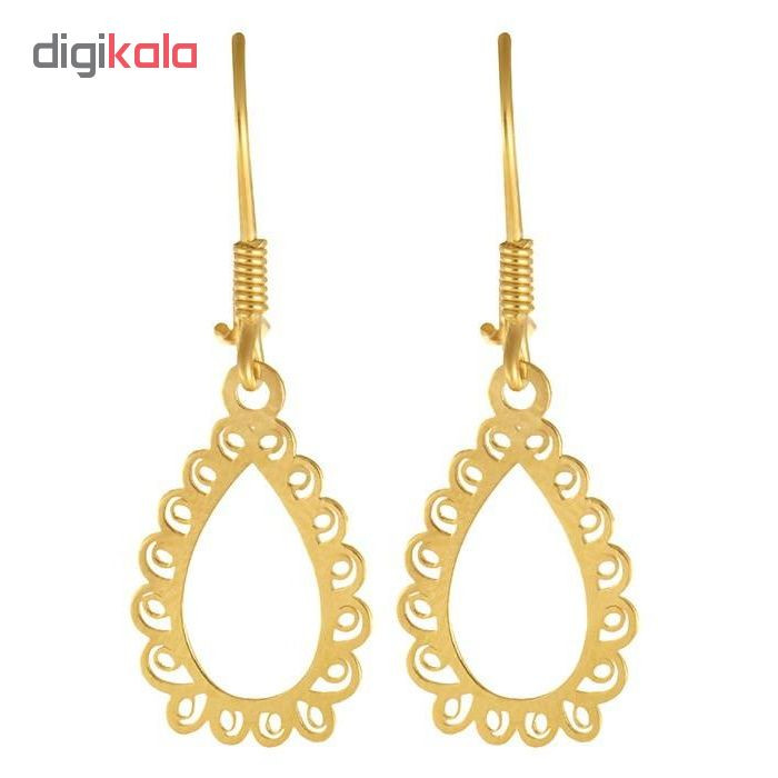 گوشواره طلا 18 عیار زنانه زرلوکس طرح اشک کد zr43 - 3