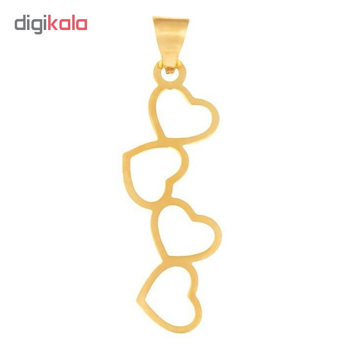 آویز گردنبند طلا 18 عیار زنانه زرلوکس طرح 4 قلب کد zr51