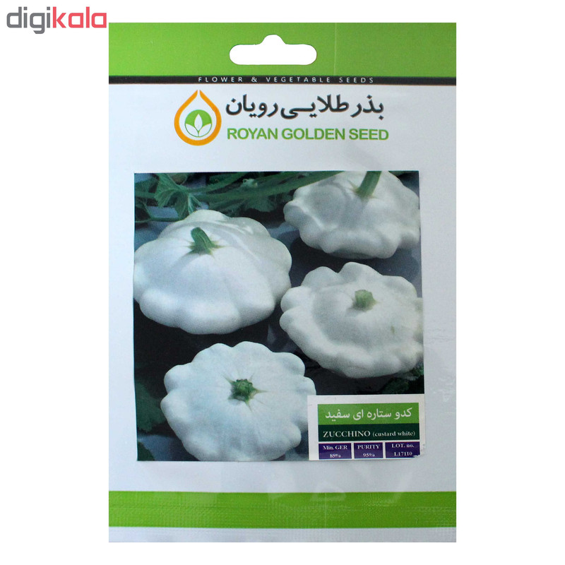 بذر کدو ستاره ای سفید بذر طلایی رویان کد BZT-138
