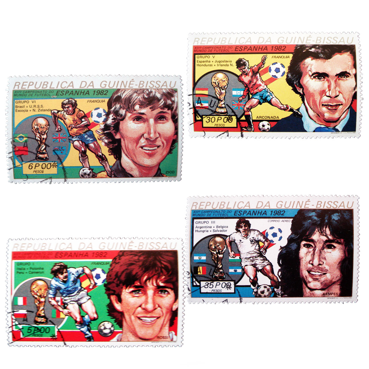 تمبر یادگاری طرح ورزشی مدل FIFA92 کد F-100 مجموعه 4 عددی