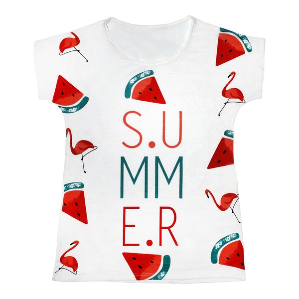 تی شرت زنانه مدل Summer Flamingo کد 1209