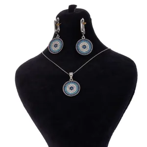 نیم ست  نقره زنانه طرح چشم نظر کد 2183